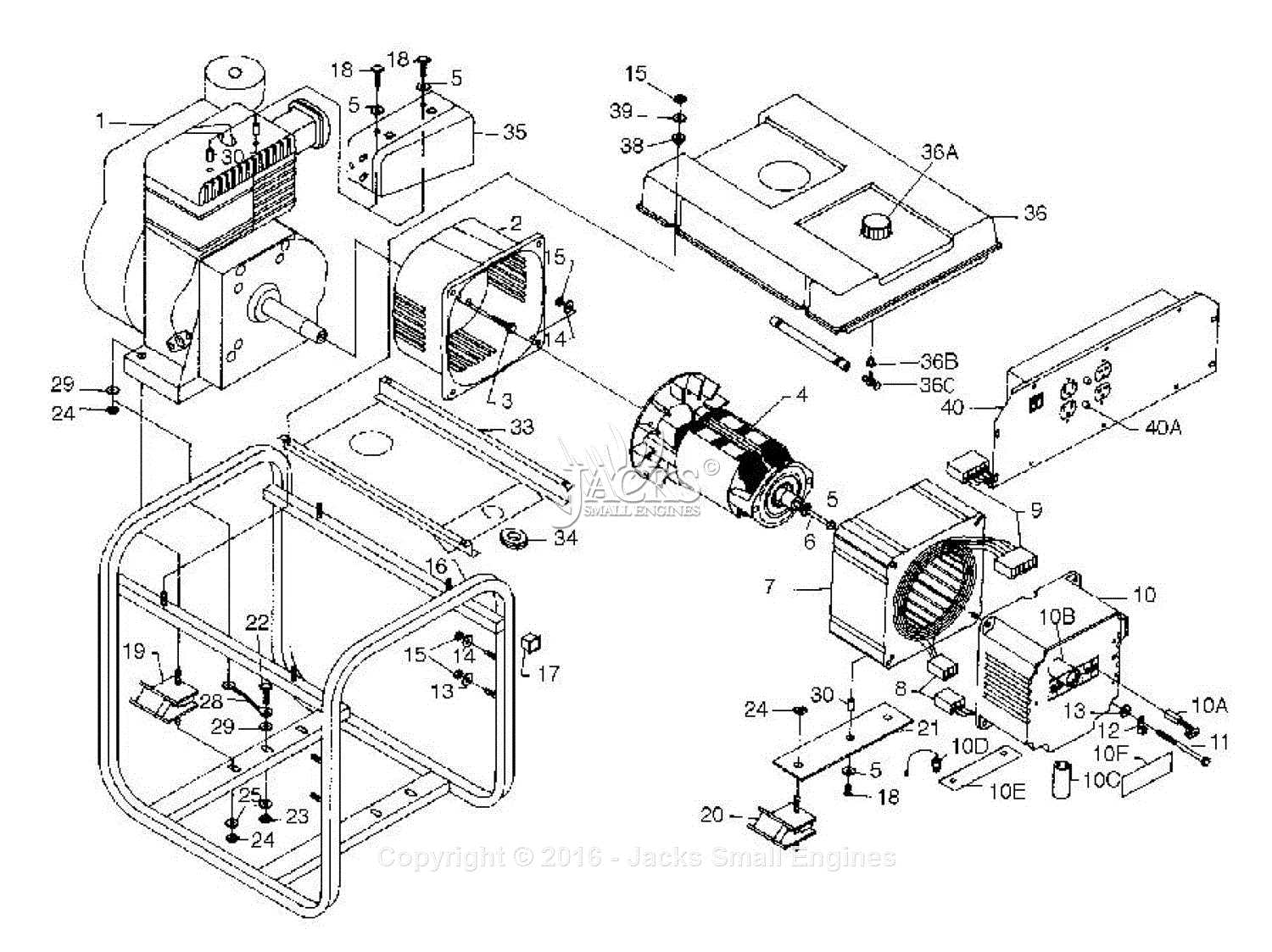 coleman generator parts diagram
