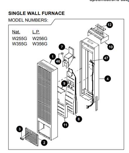 cozy wall heater parts diagram