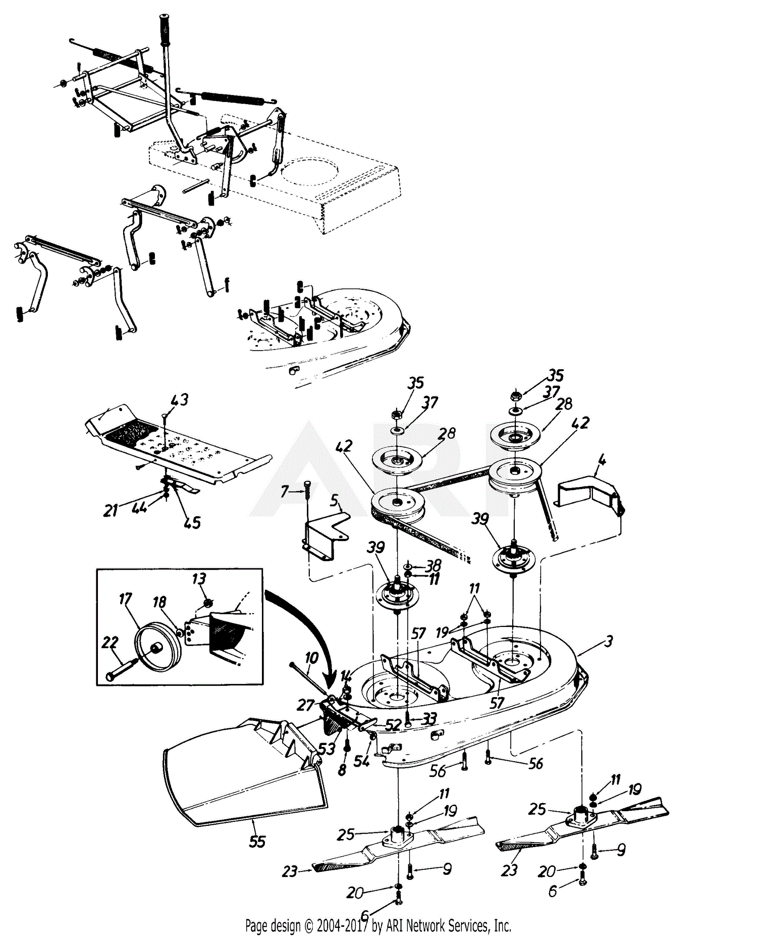 craftsman 42 mower deck parts diagram