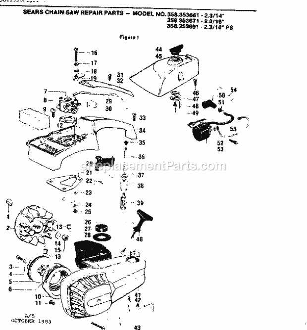 craftsman 42cc chainsaw parts diagram