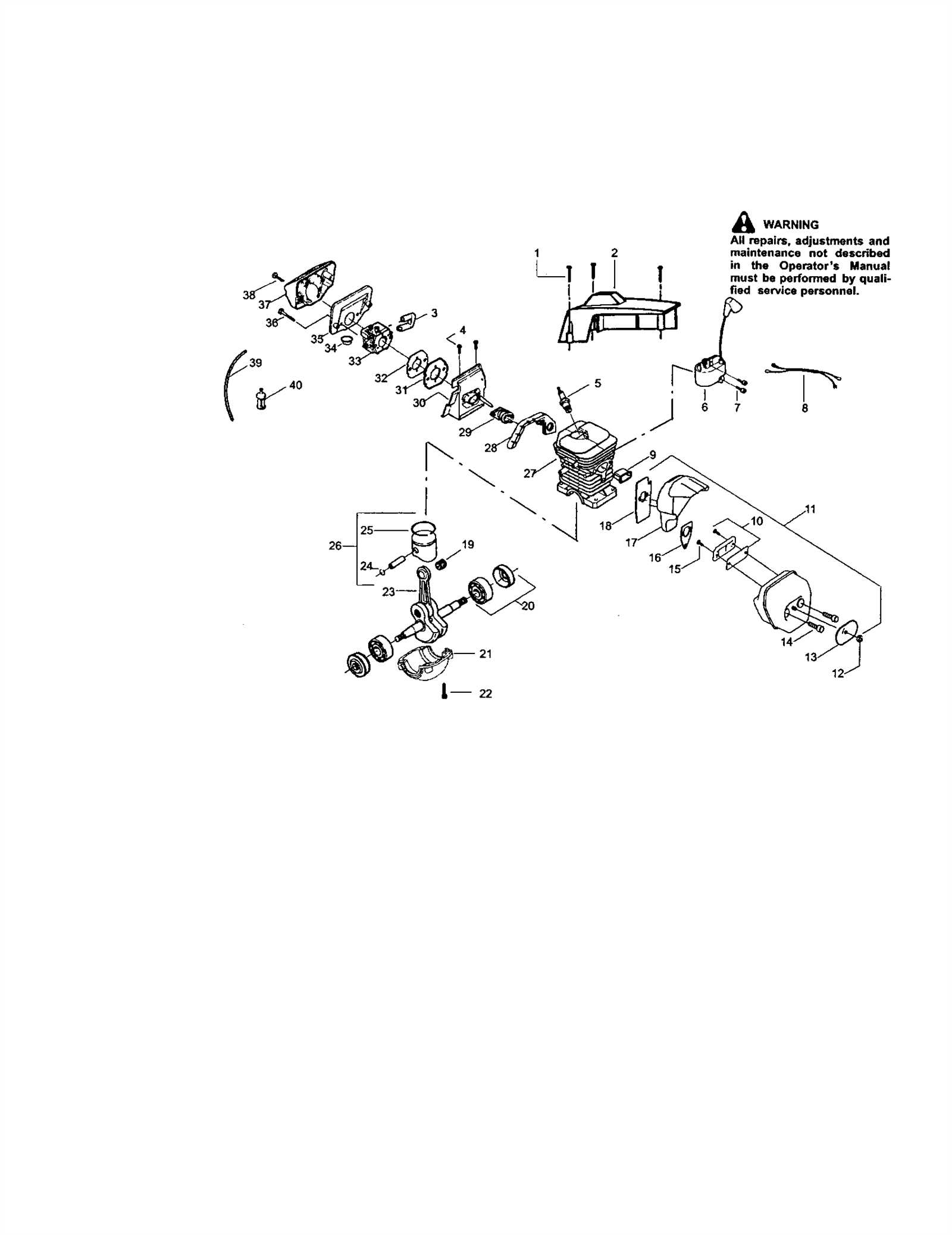 craftsman chainsaw parts diagram