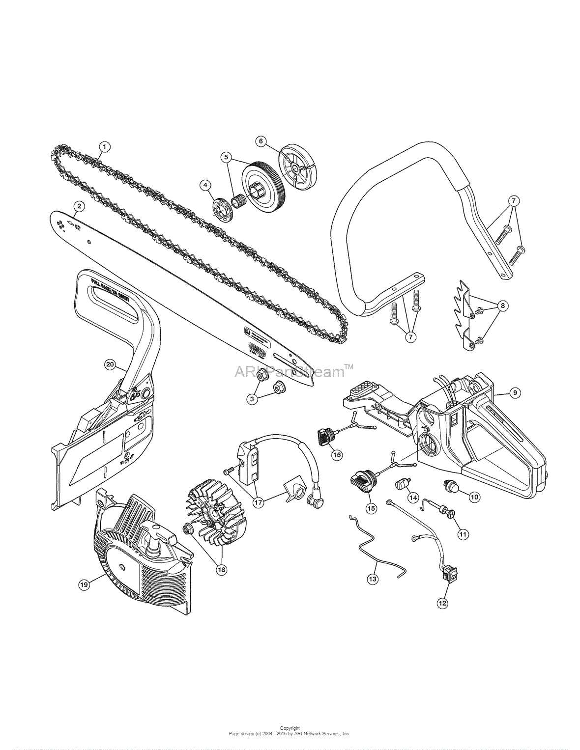 craftsman chainsaw parts diagram