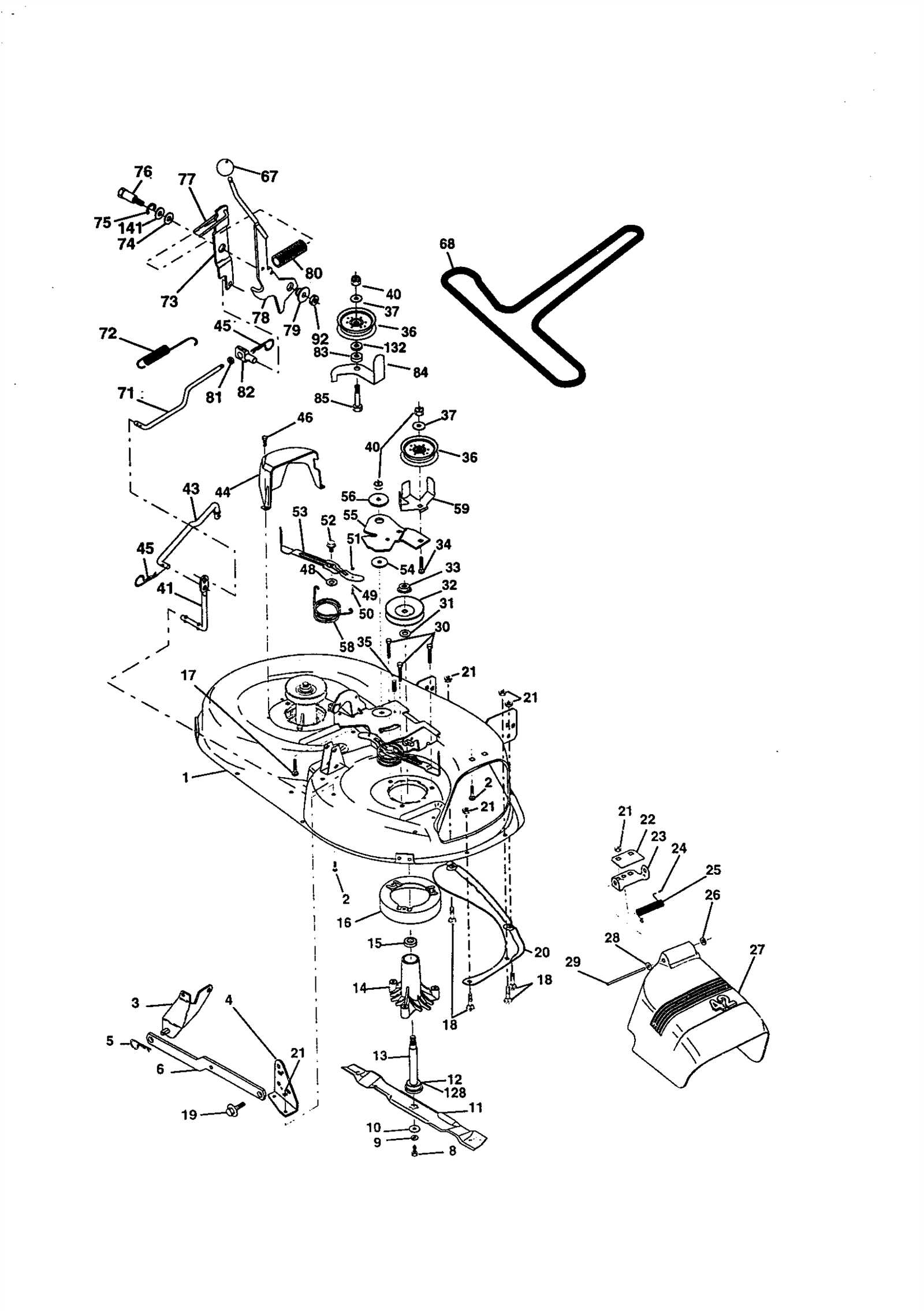 craftsman lawn mower model 944 parts diagram