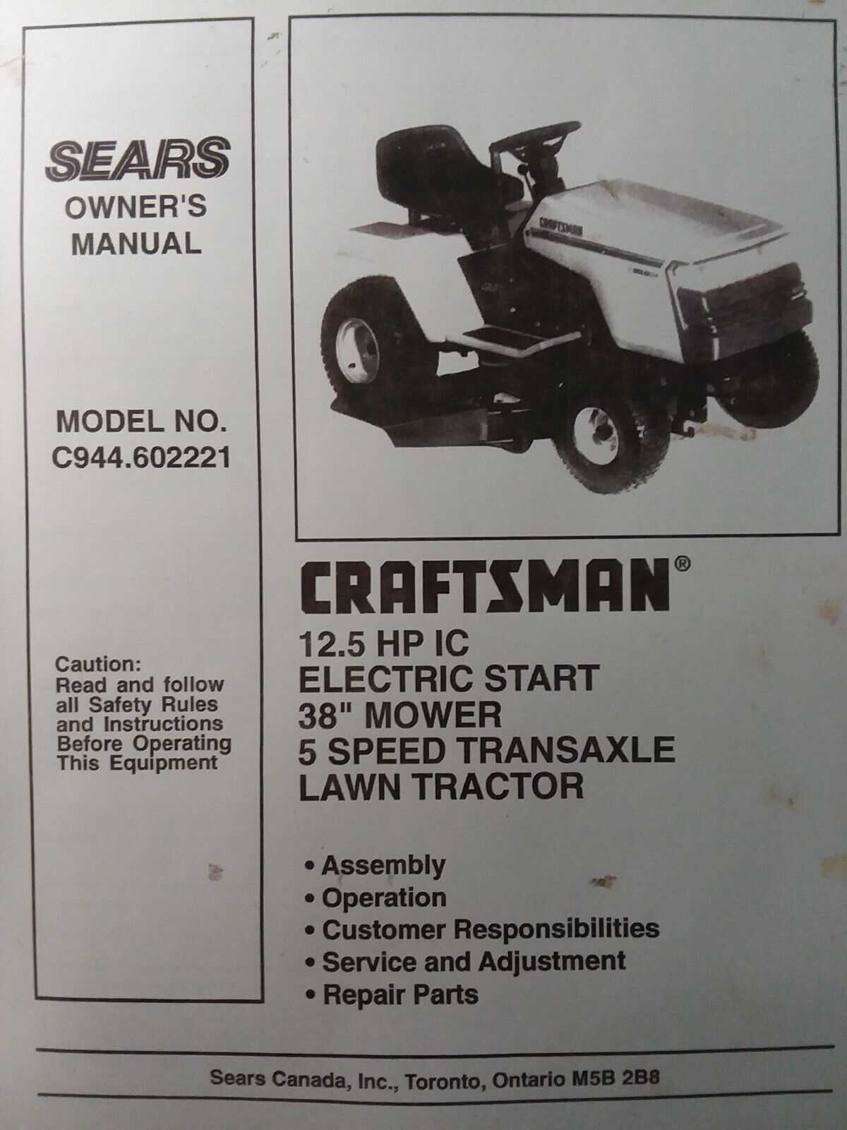 craftsman lawn mower model 944 parts diagram pdf