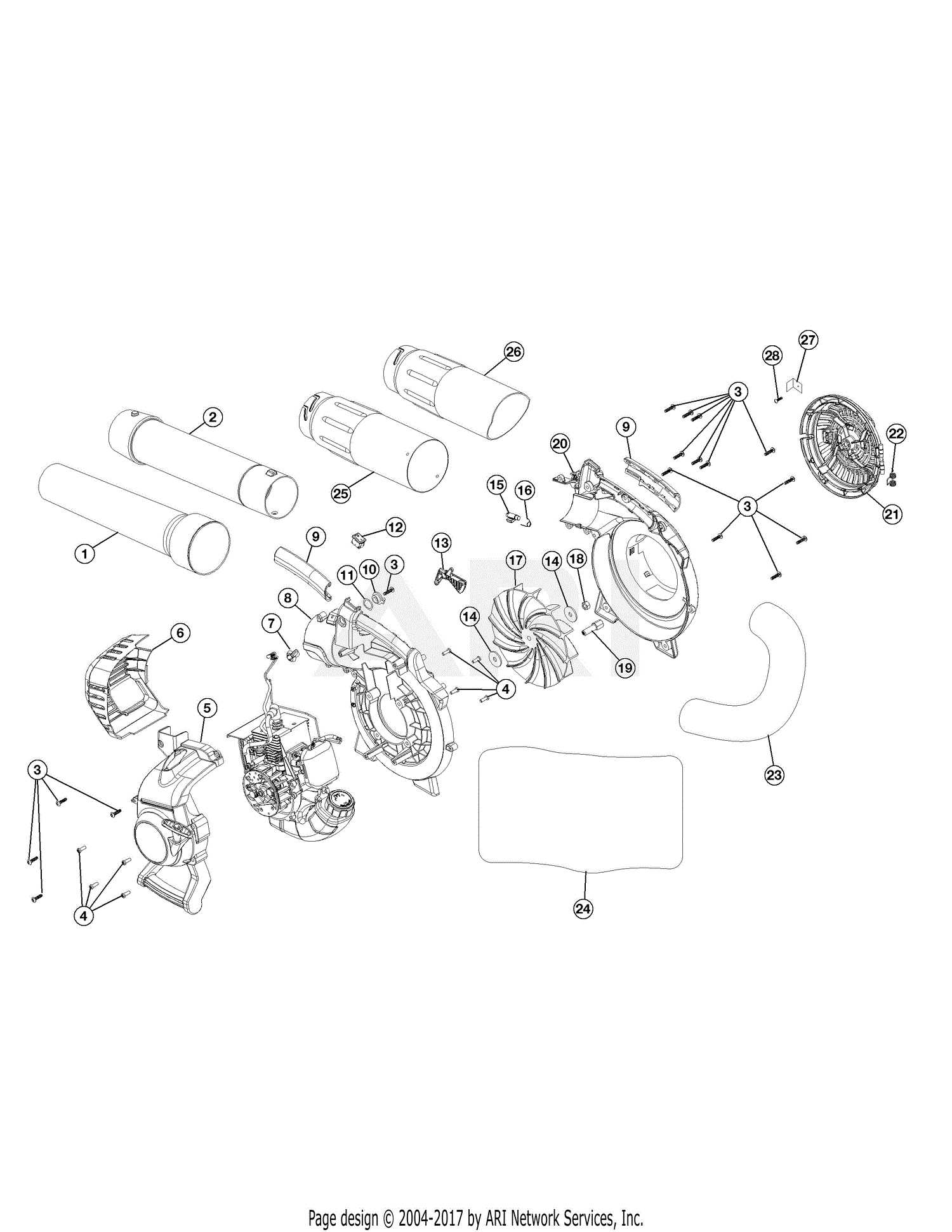 craftsman leaf blower parts diagram