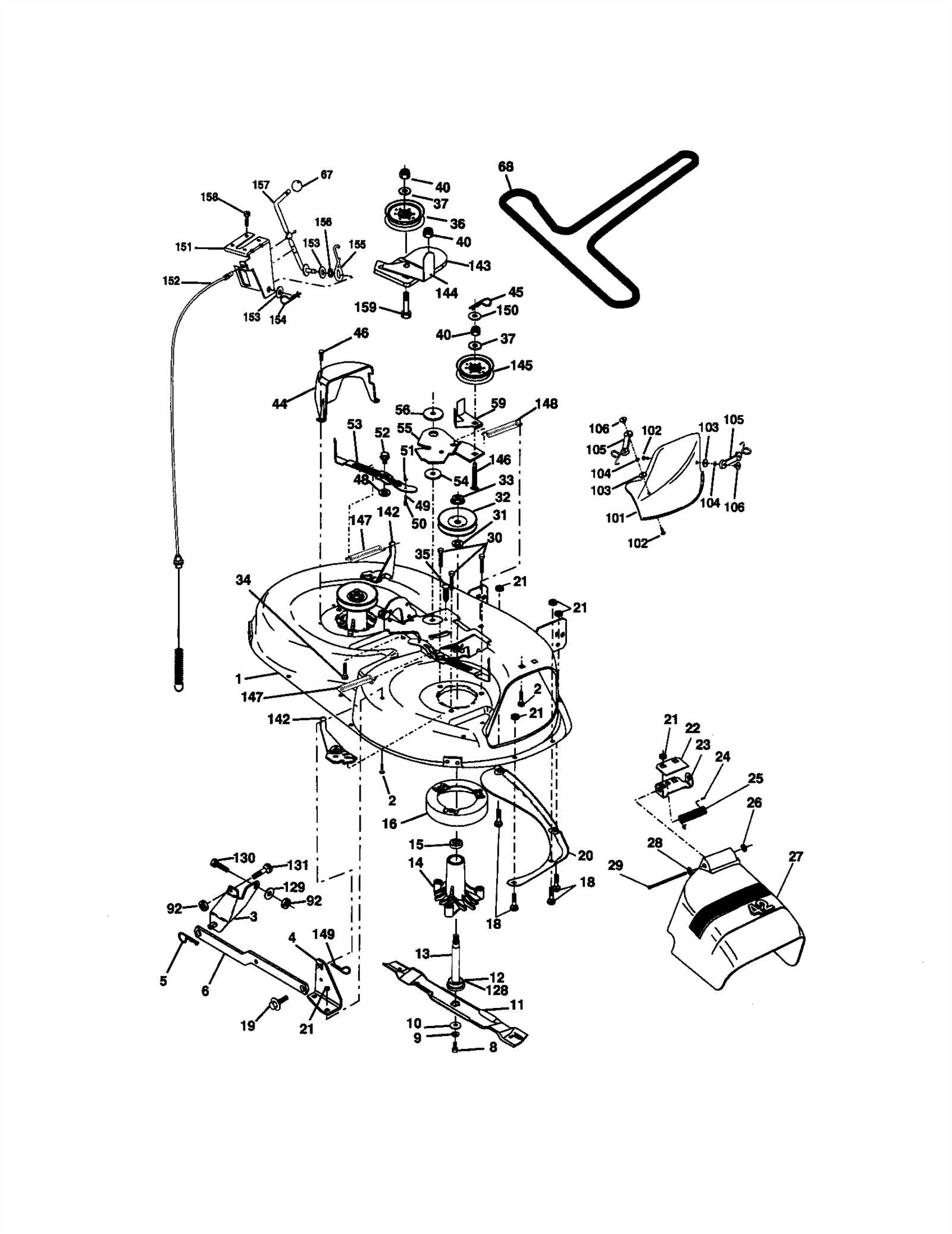 craftsman lt1000 steering parts diagram