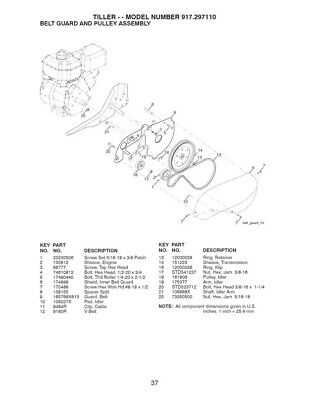 craftsman mini tiller parts diagram