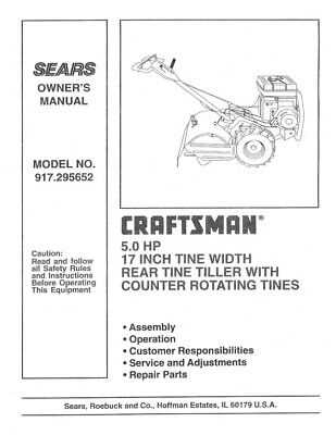 craftsman rototiller parts diagram