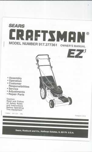 craftsman self propelled lawn mower parts diagram