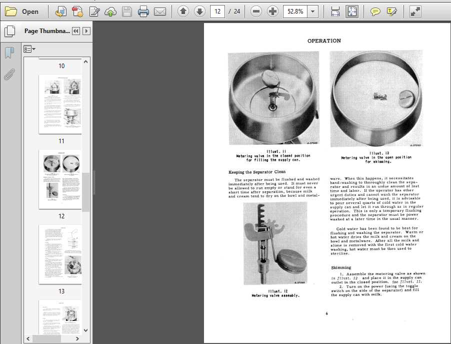 cream separator parts diagram