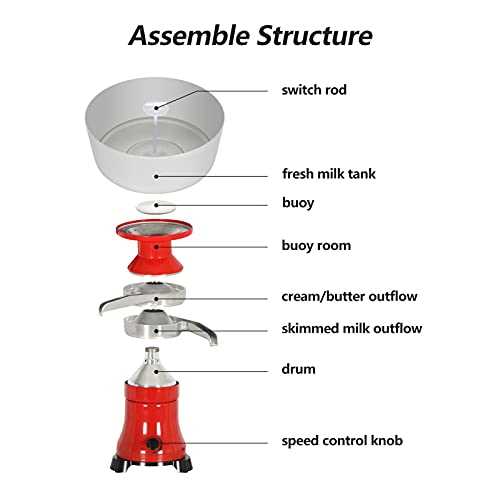 cream separator parts diagram