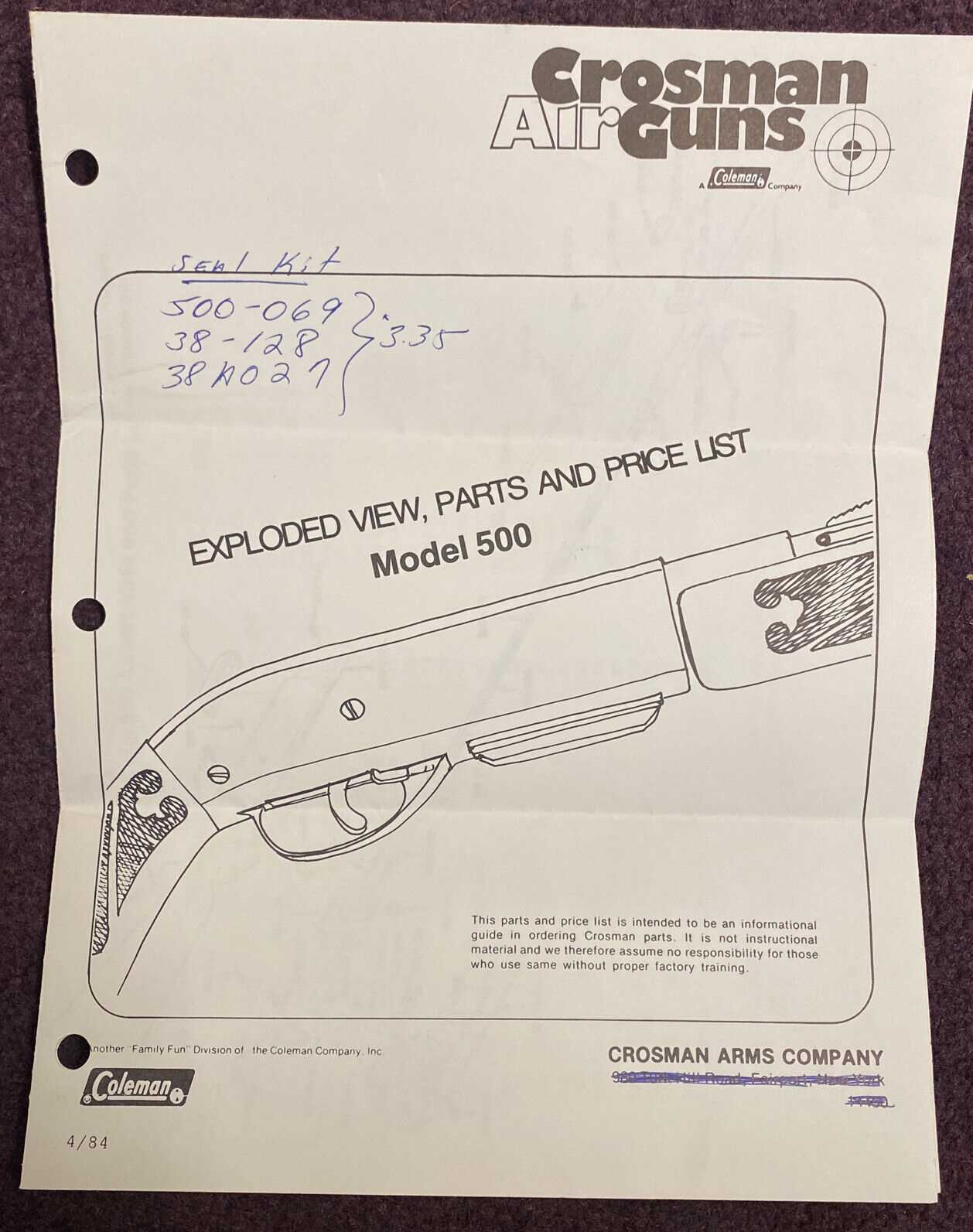 crosman 1077 parts diagram