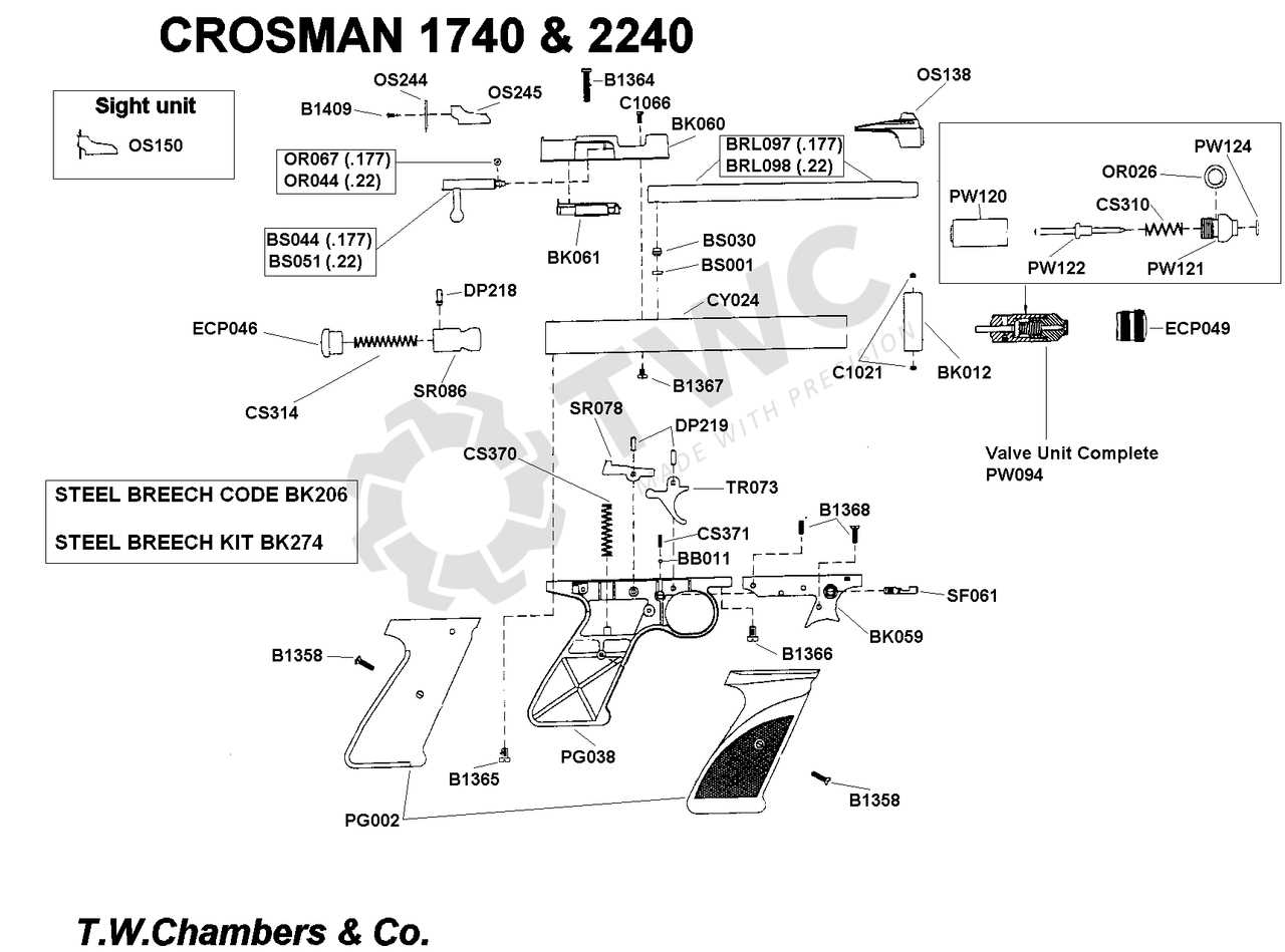 crosman model 1 parts diagram