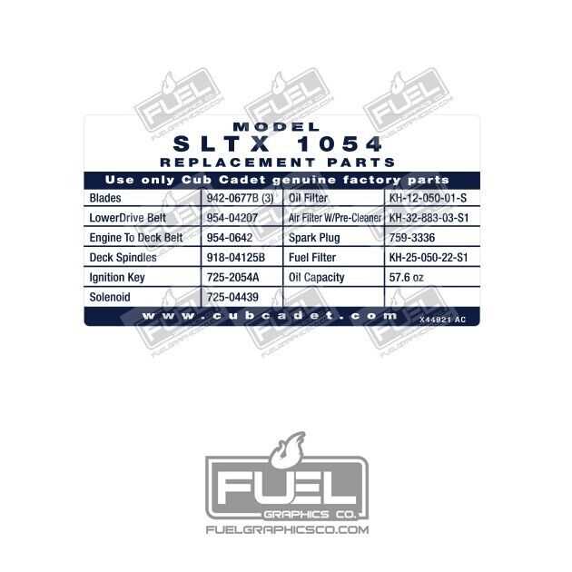 cub cadet 1054 parts diagram