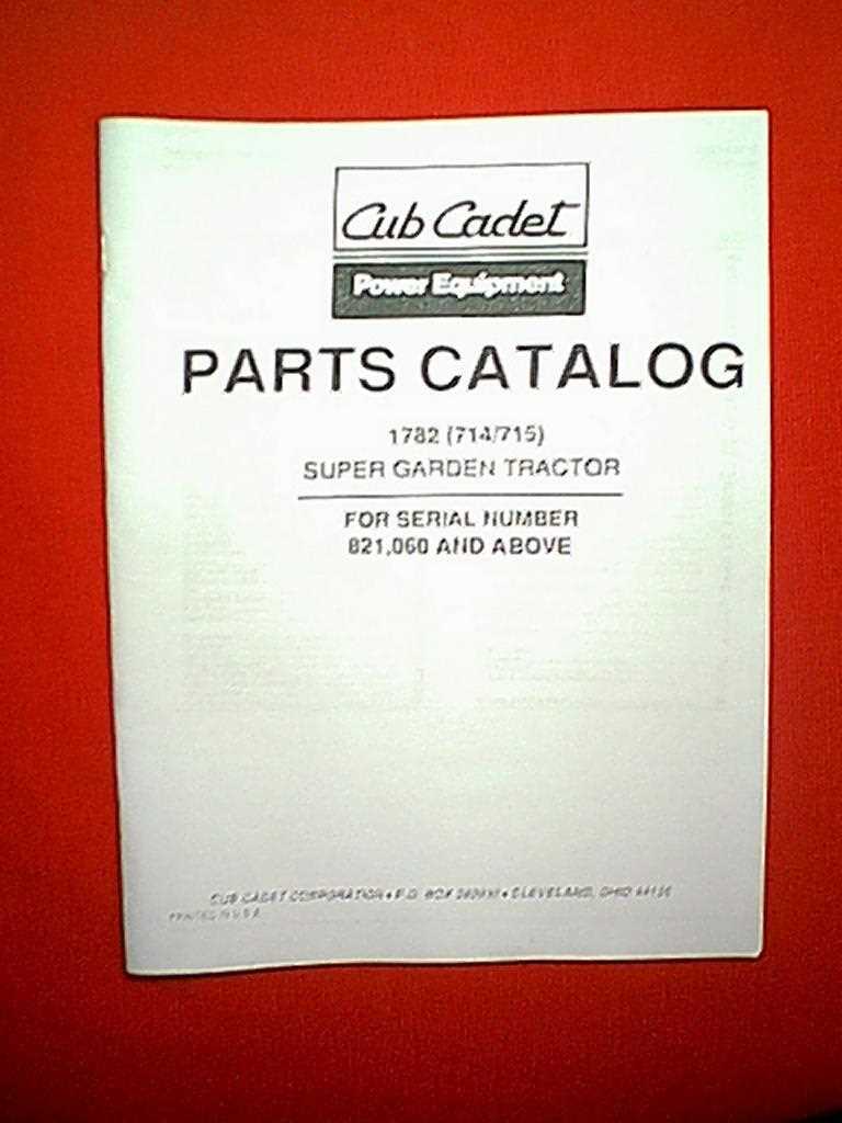 cub cadet parts diagram by serial number