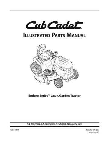 cub cadet xt1 lt46 parts diagram