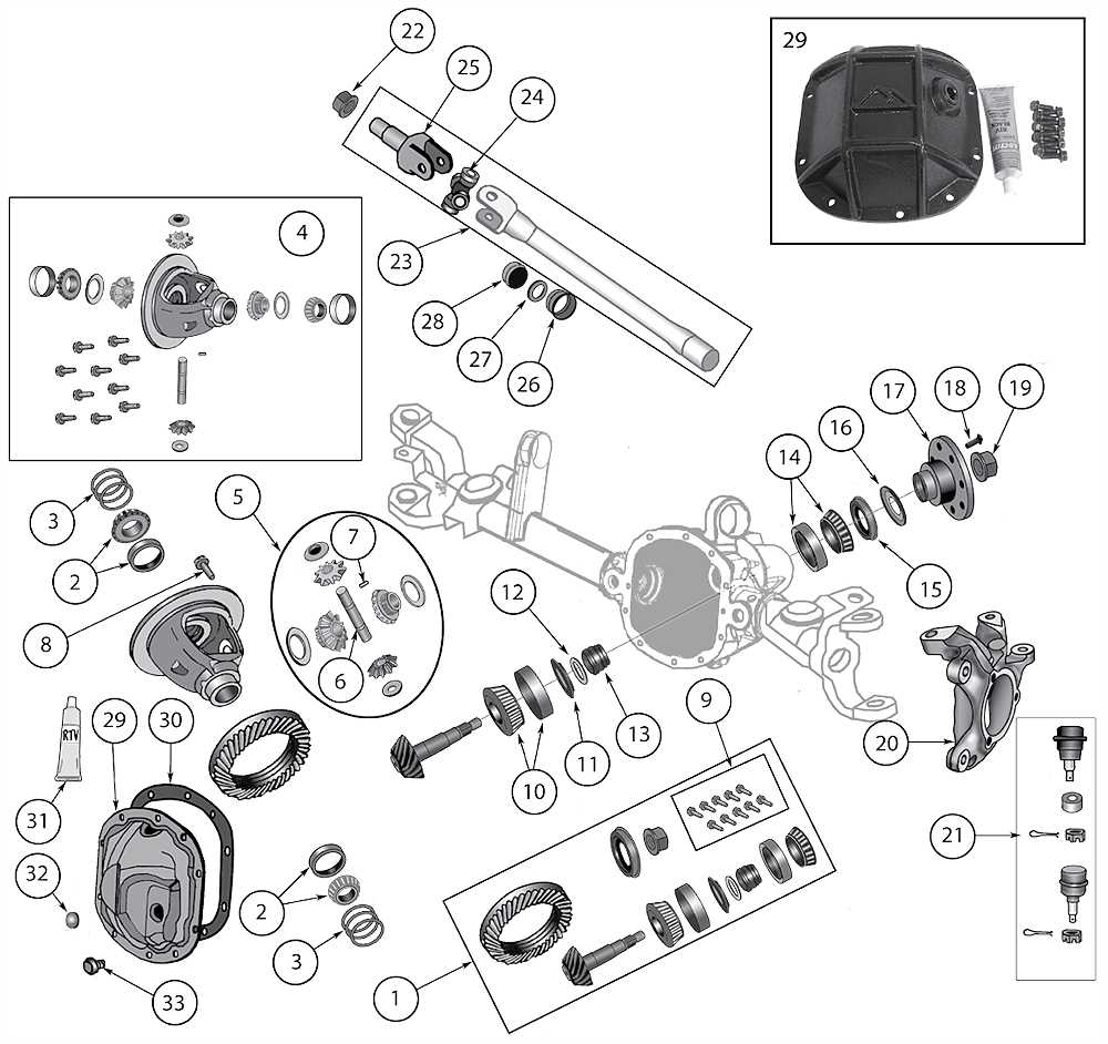 dana 30 front axle parts diagram