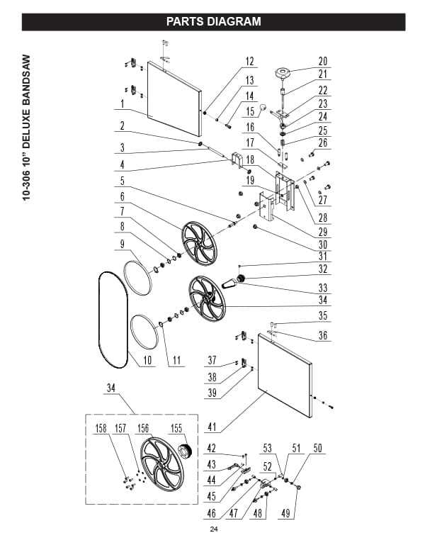 delta band saw parts diagram