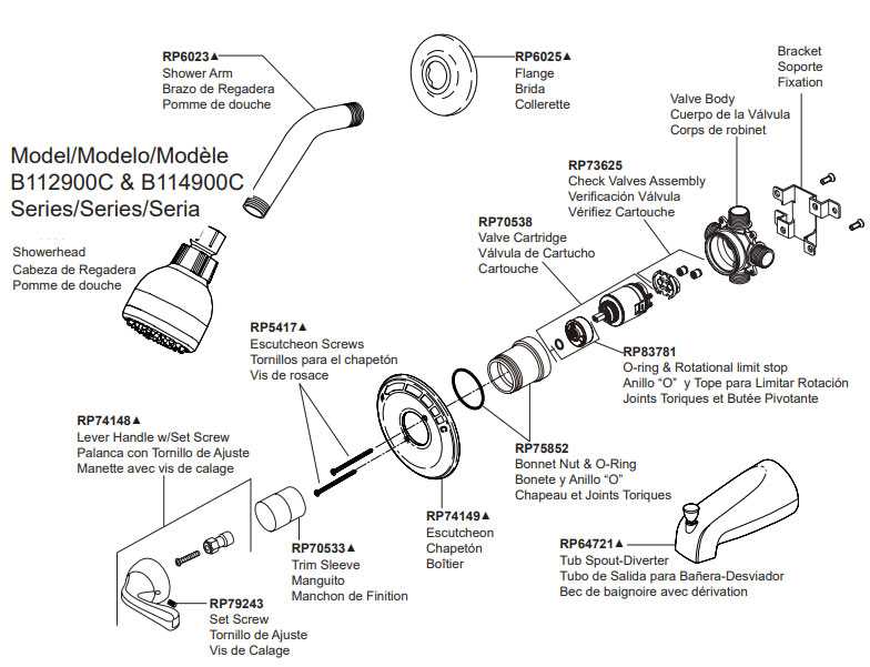 delta monitor shower faucet parts diagram