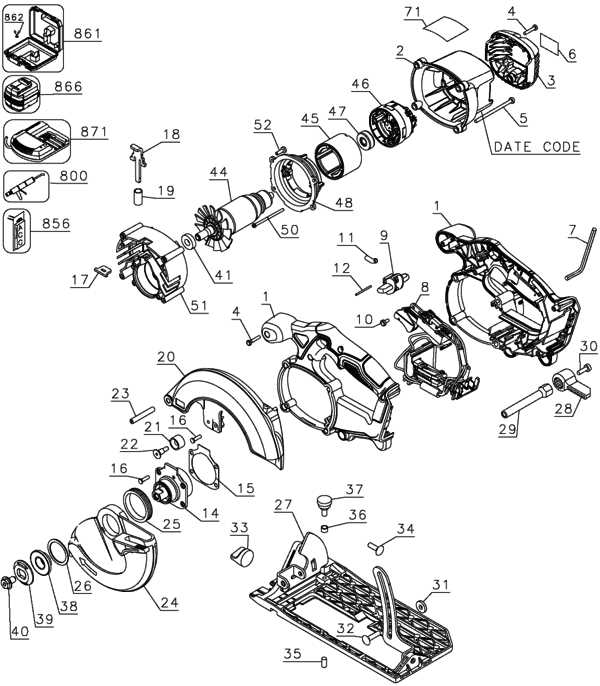 dewalt 20v chainsaw parts diagram