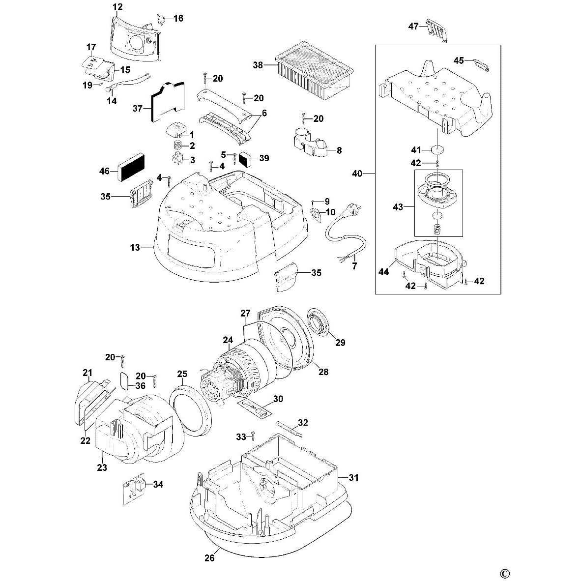 dewalt d24000 parts diagram