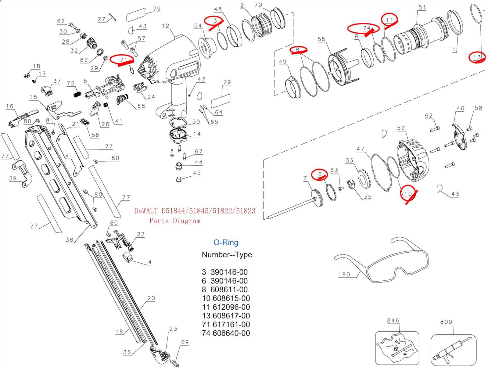 dewalt d51825 parts diagram