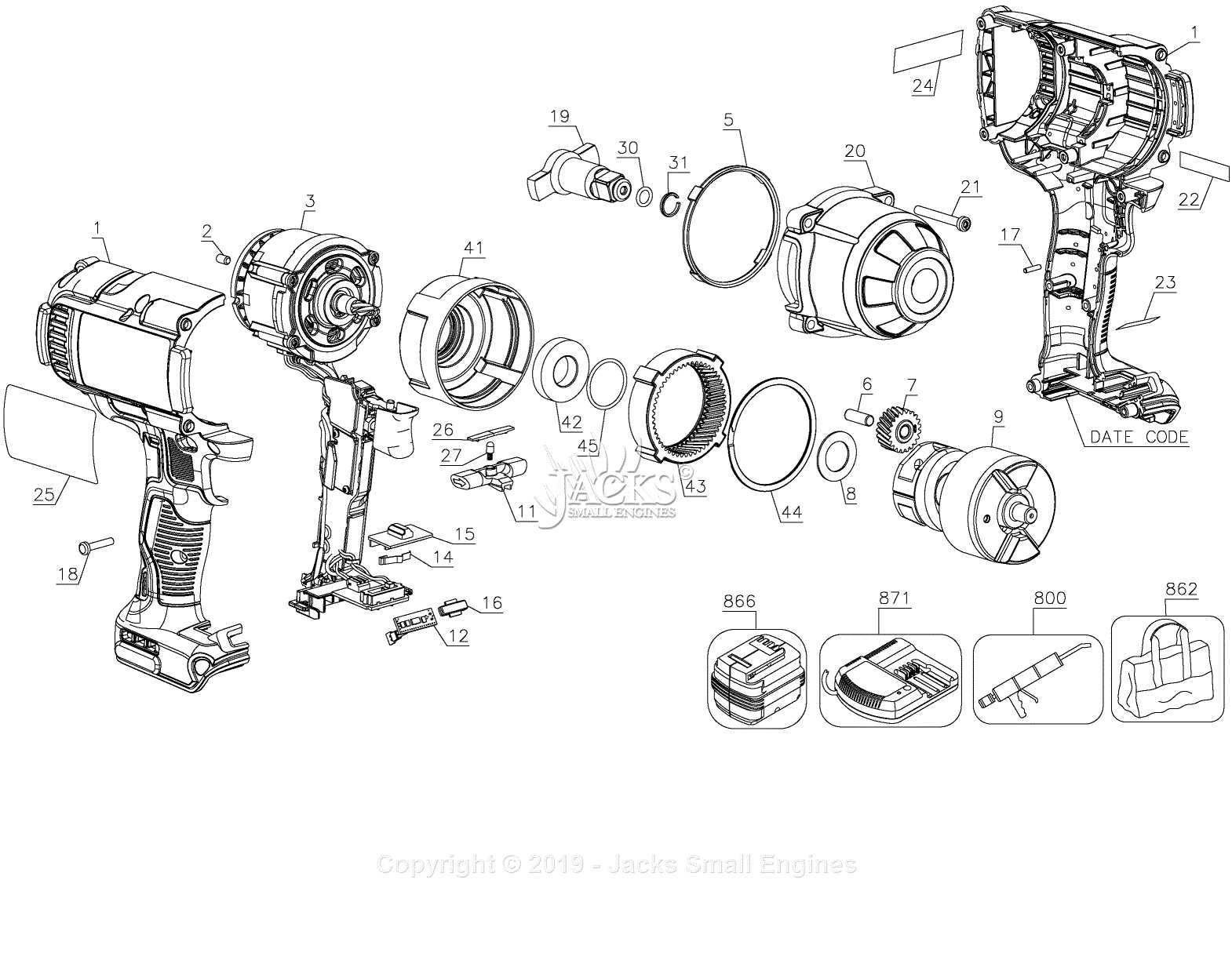 dewalt dw433 parts diagram