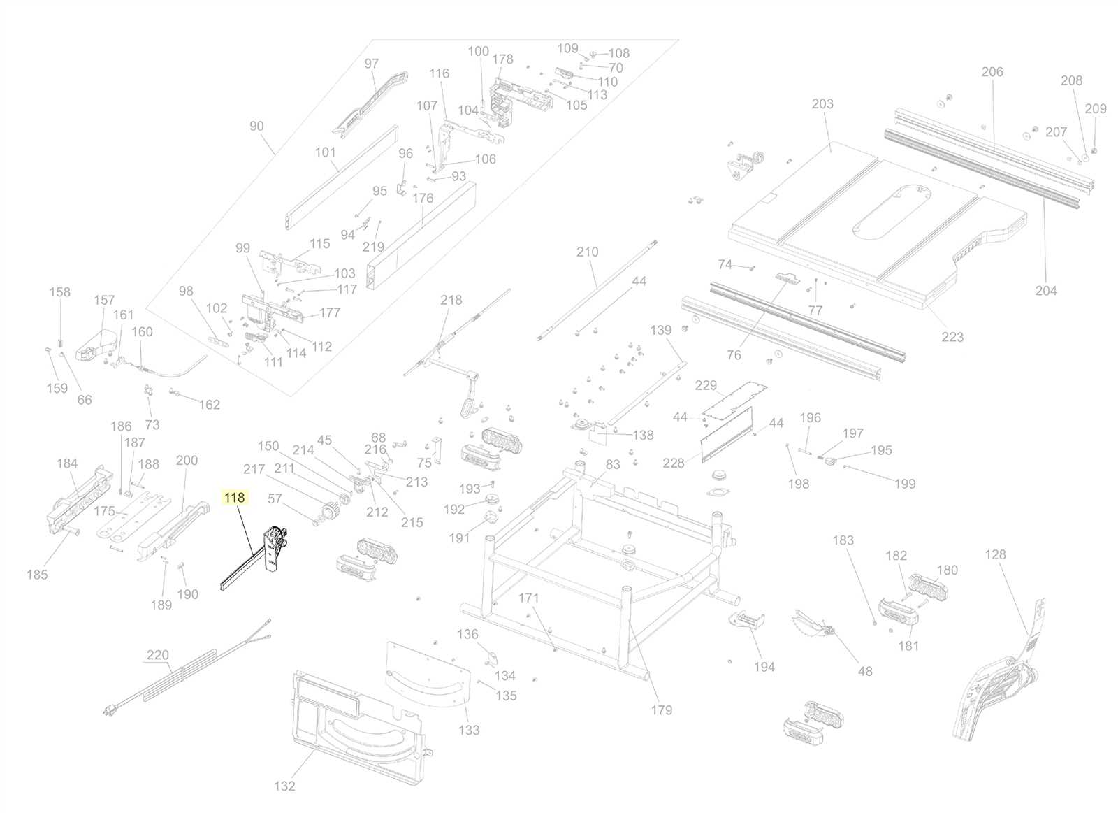 dewalt dw745 parts diagram