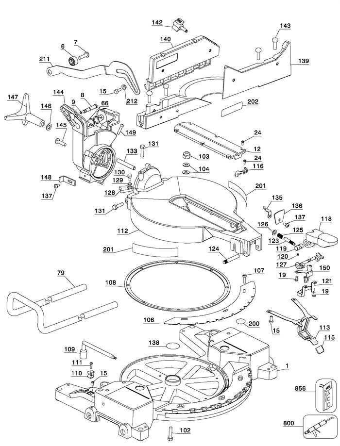 dewalt radial arm saw parts diagram