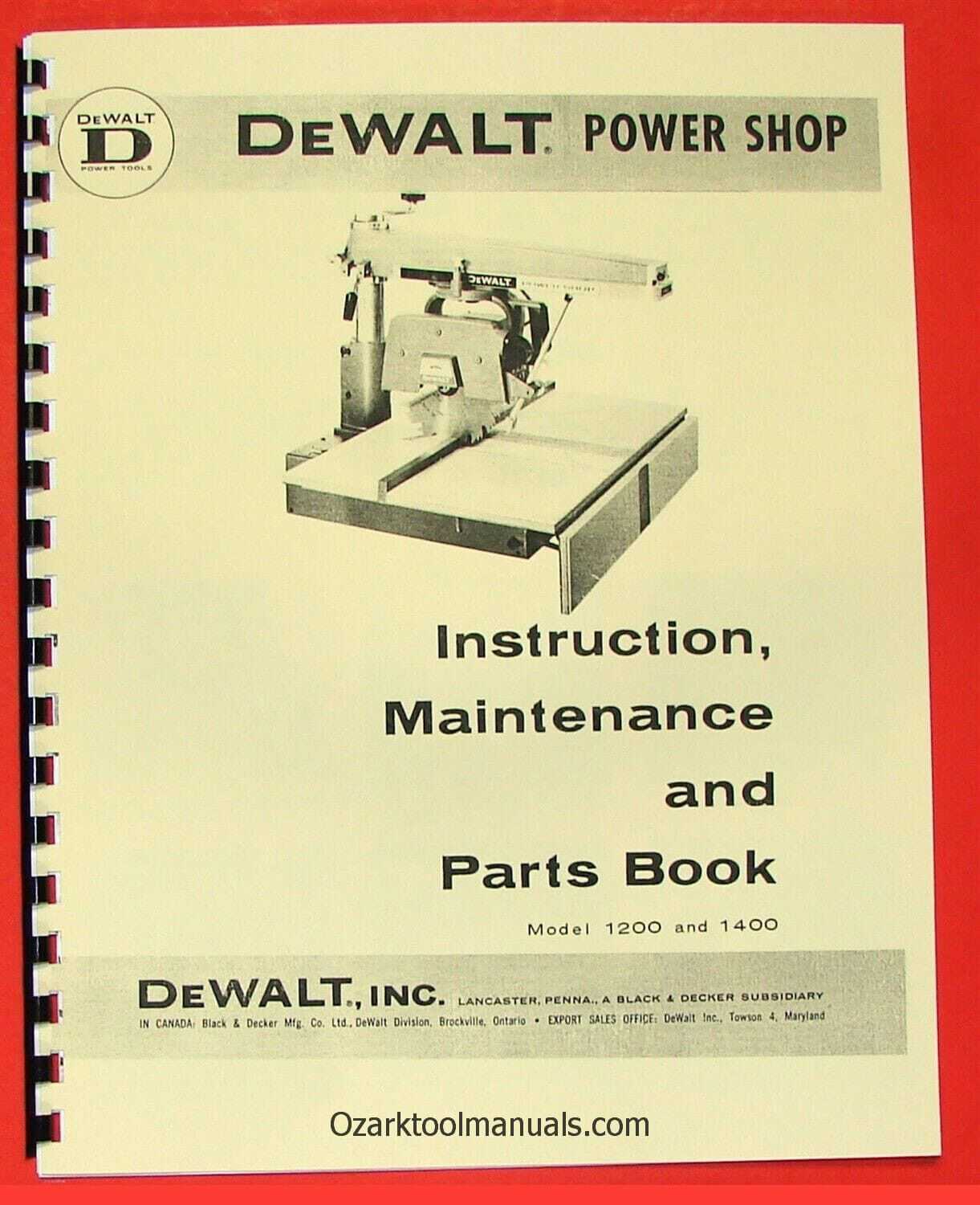 dewalt radial arm saw parts diagram