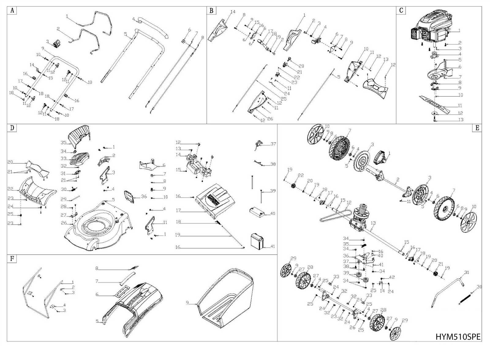 diagram lawn mower parts