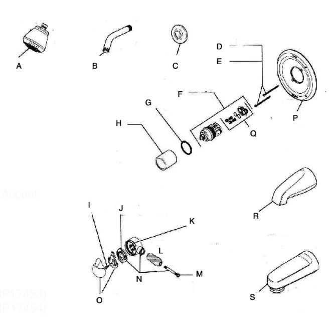 diagram shower faucet parts