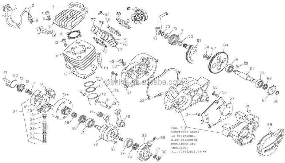 dirt bike engine parts diagram