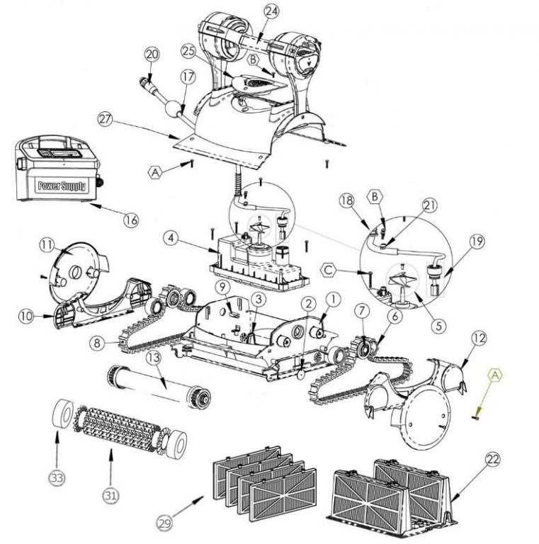 dolphin pool cleaner parts diagram