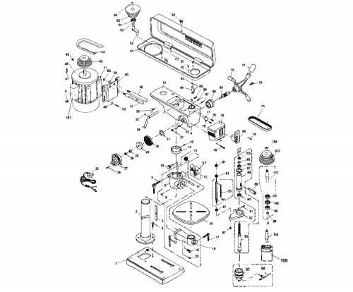 drill press parts diagram