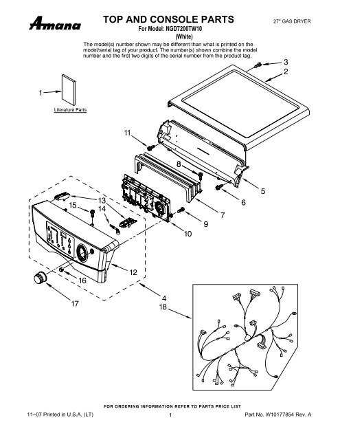 dryer parts diagram