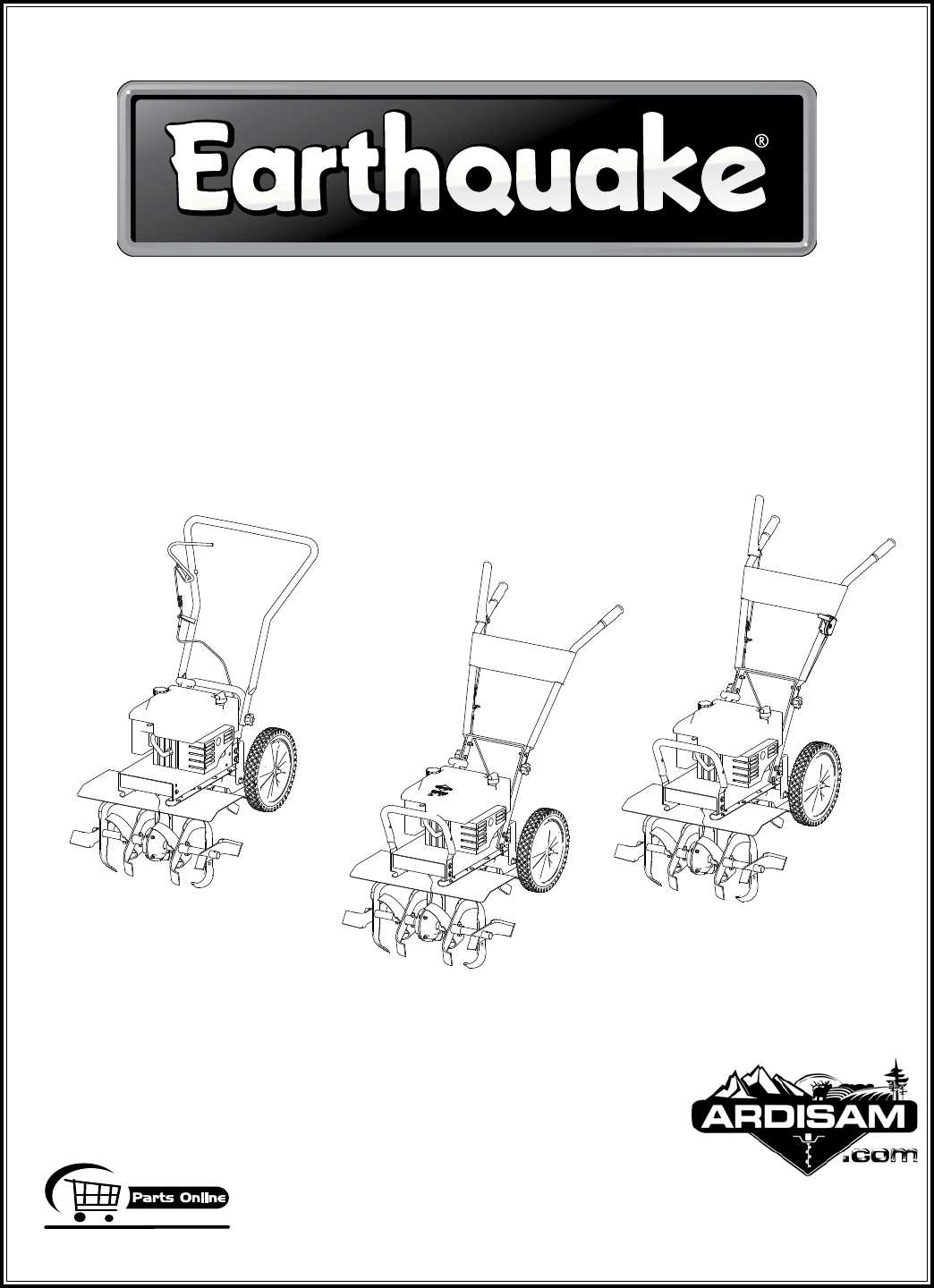 earthquake rear tine tiller parts diagram