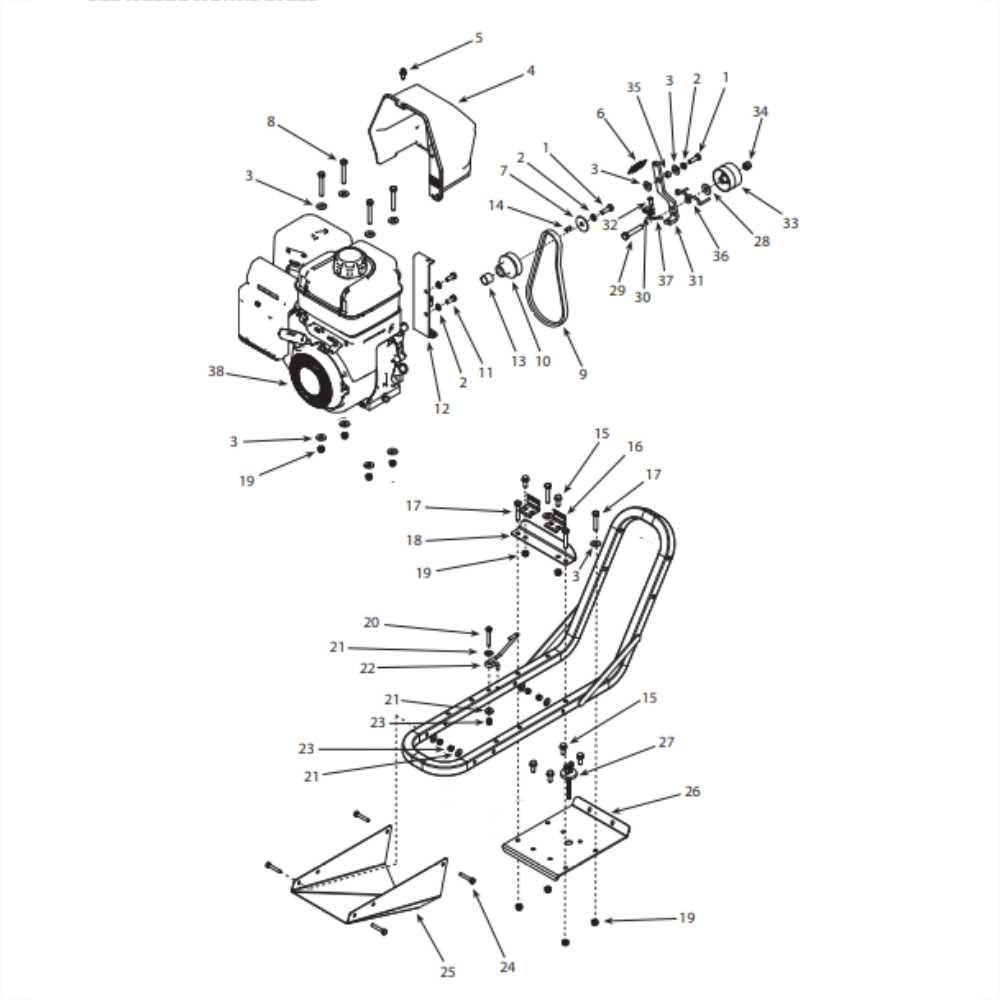 earthquake tiller parts diagram