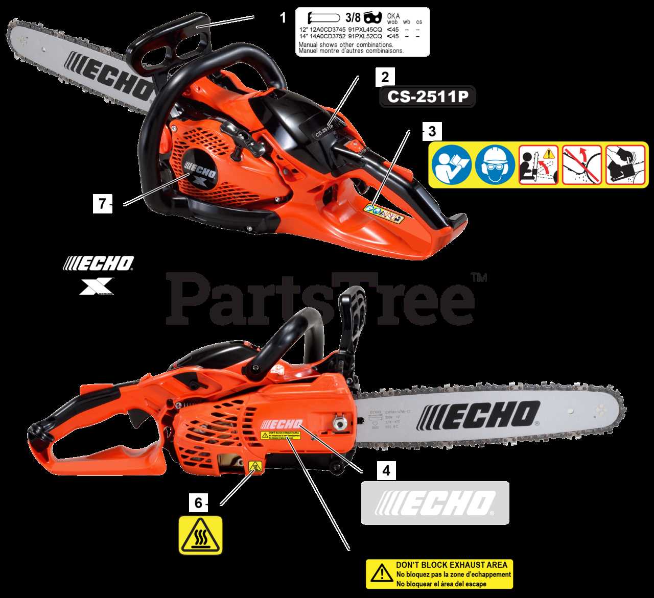 echo chainsaw parts diagram