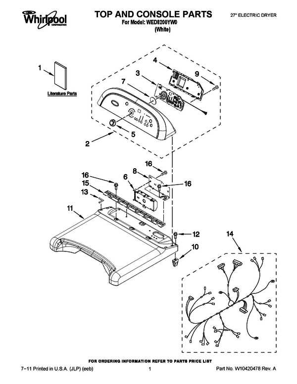 electric dryer parts diagram