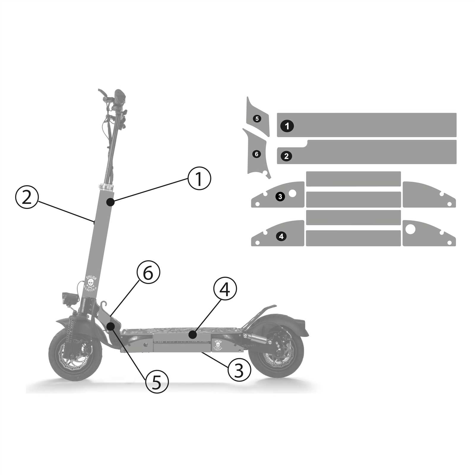 electric scooter parts diagram