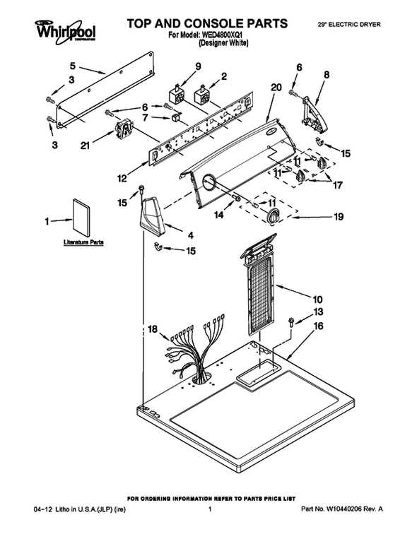 electric whirlpool dryer parts diagram