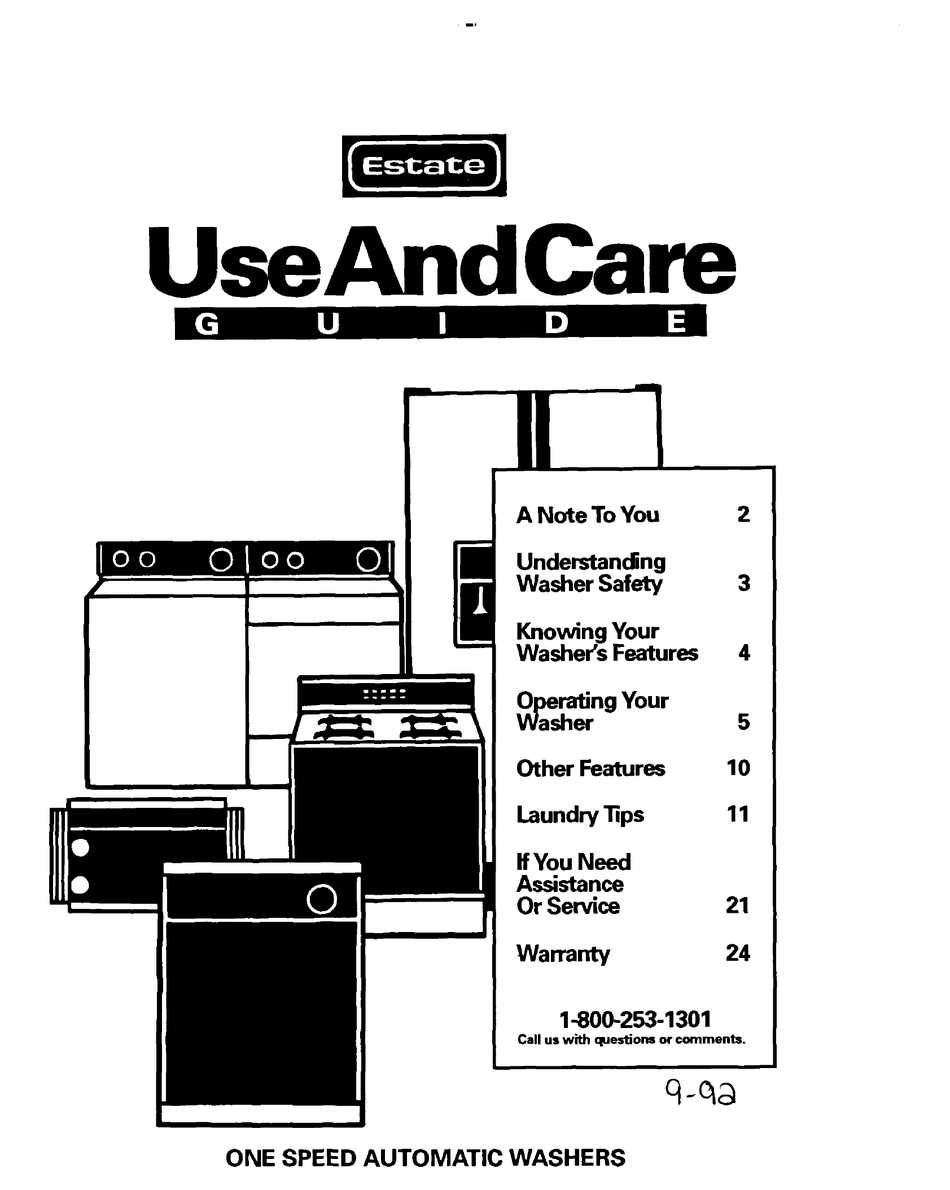 estate washer parts diagram