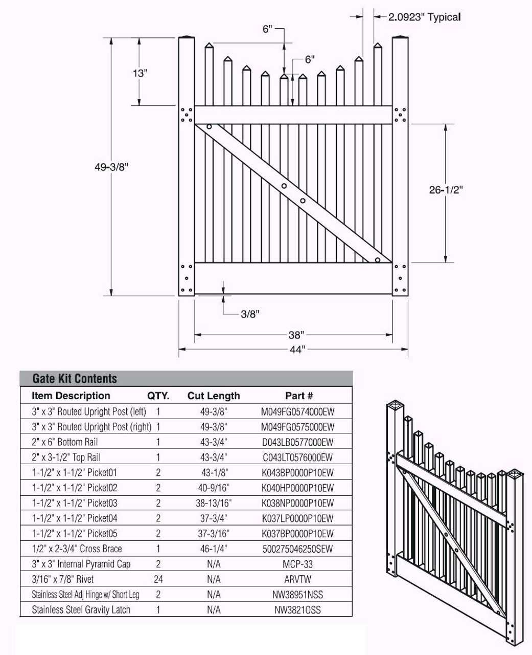 fence parts diagram