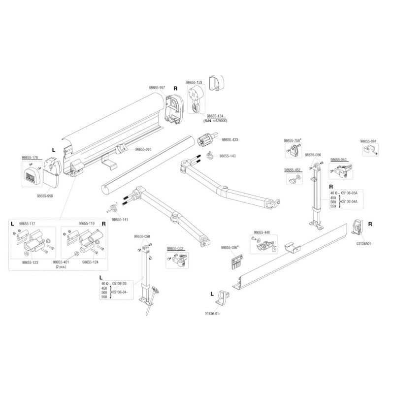 fiamma f45 awning spare parts diagram