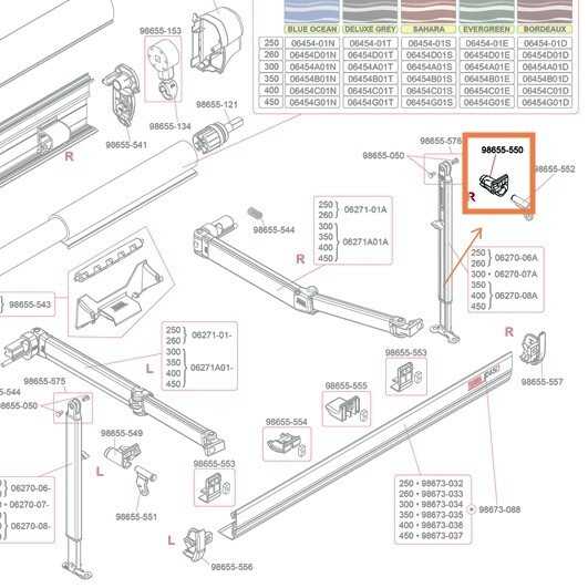 fiamma f45 awning spare parts diagram