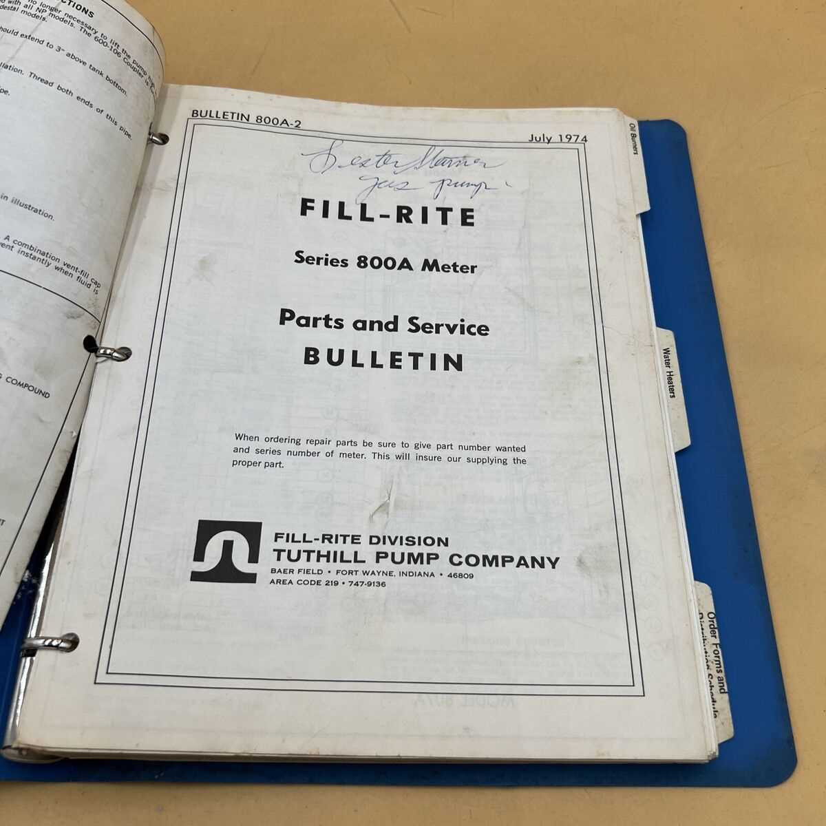 fill rite 700a parts diagram