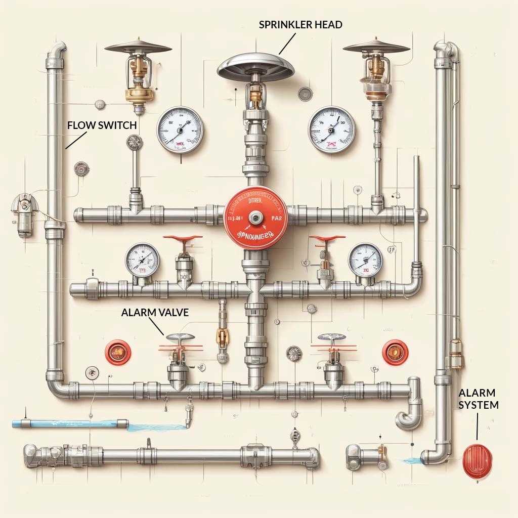 fire sprinkler parts diagram