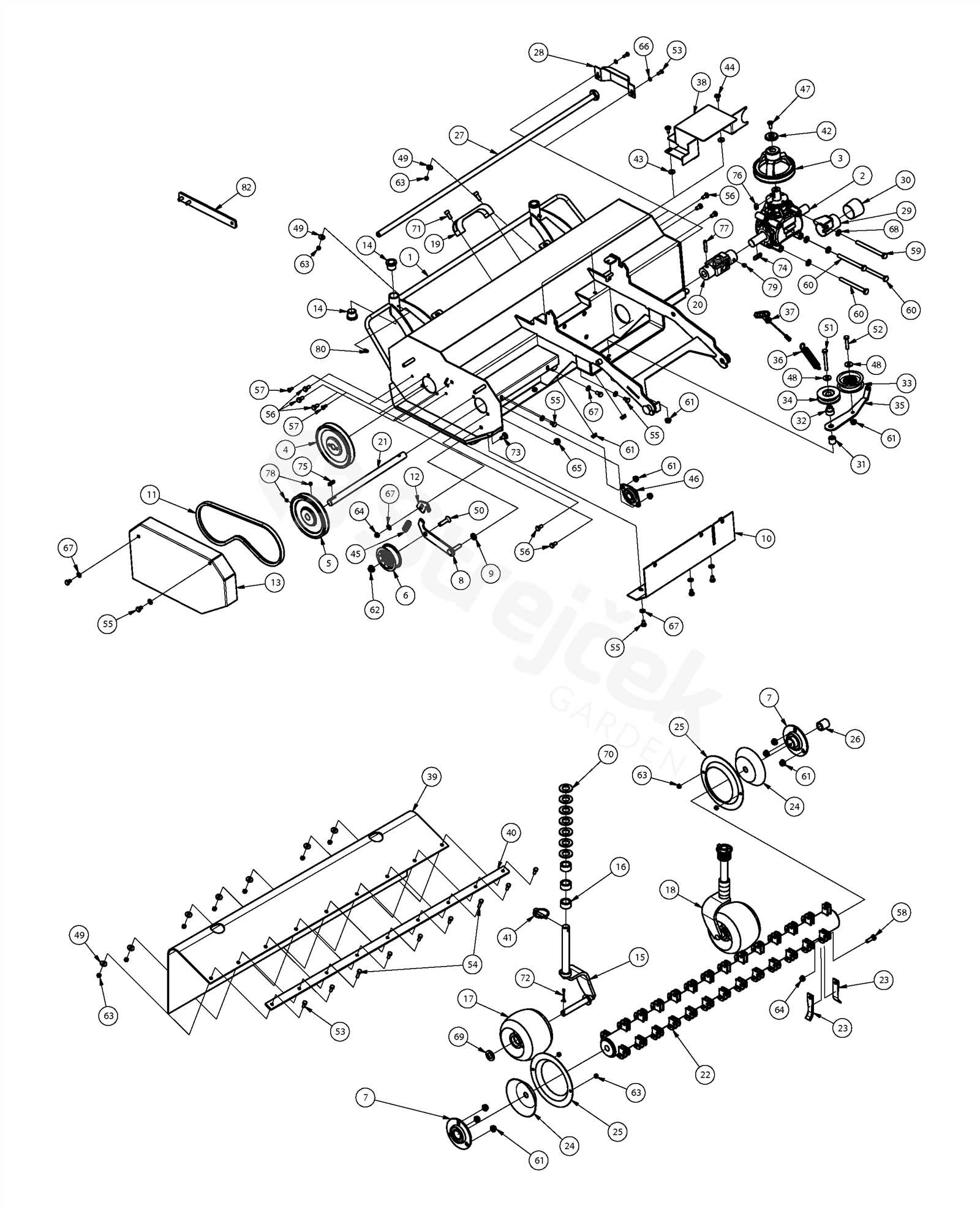 flail mower parts diagram