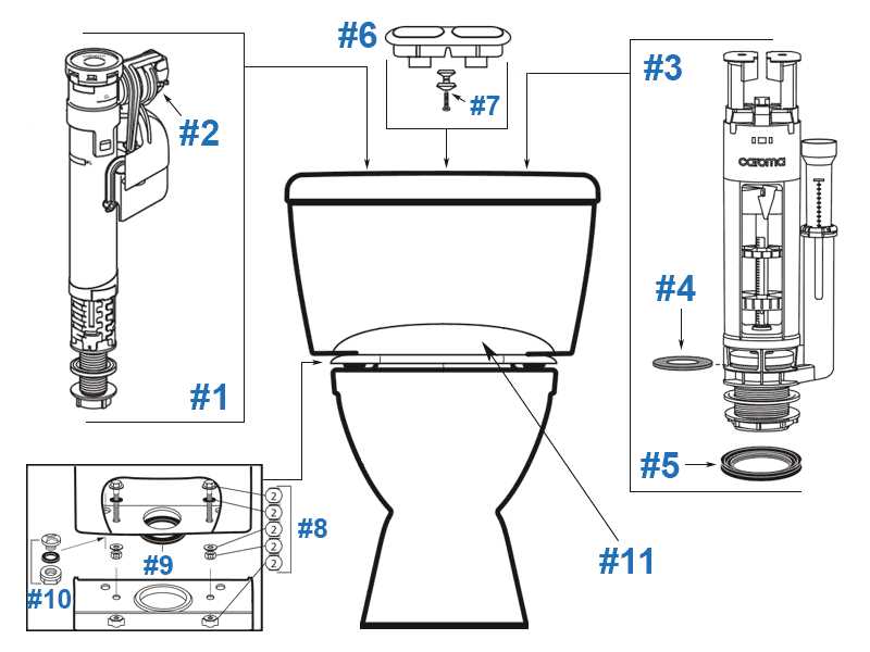 flush valve parts diagram